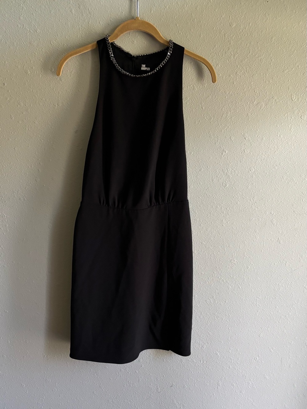 The Kooples Classic Black Sleeveless Dress with Chain Detail